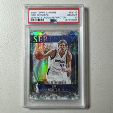 2025 Topps Chrome Basketball Dirk Nowitzki Serenity Aqua Refractor /199 PSA 10