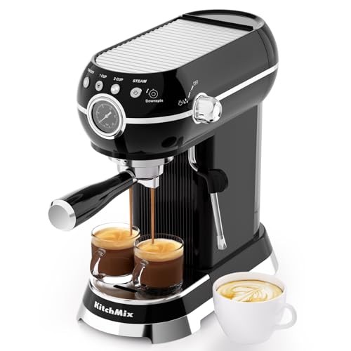 Espresso Machine with Milk Frother, 20 Bar Espresso Maker for Latte and Black
