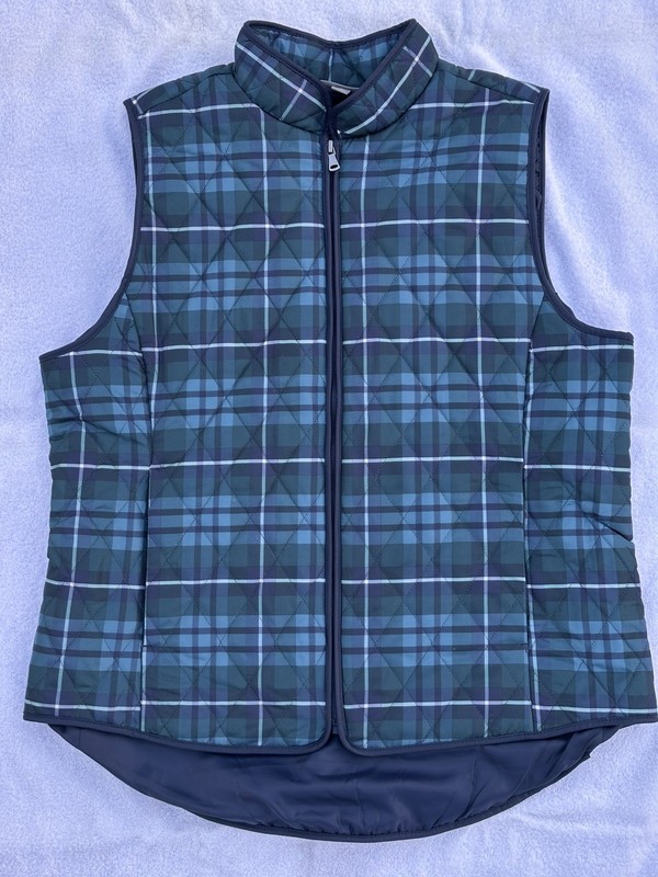 Women’s Puffer Quilted Vest, Style & Co, Full Zip, Plaid, Medium, NWOT