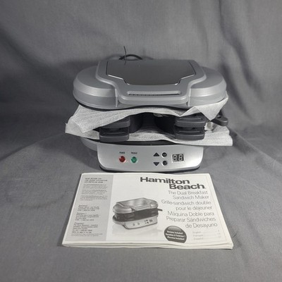 Hamilton Beach Dual Breakfast Sandwich Maker Timer Silver 25490A
