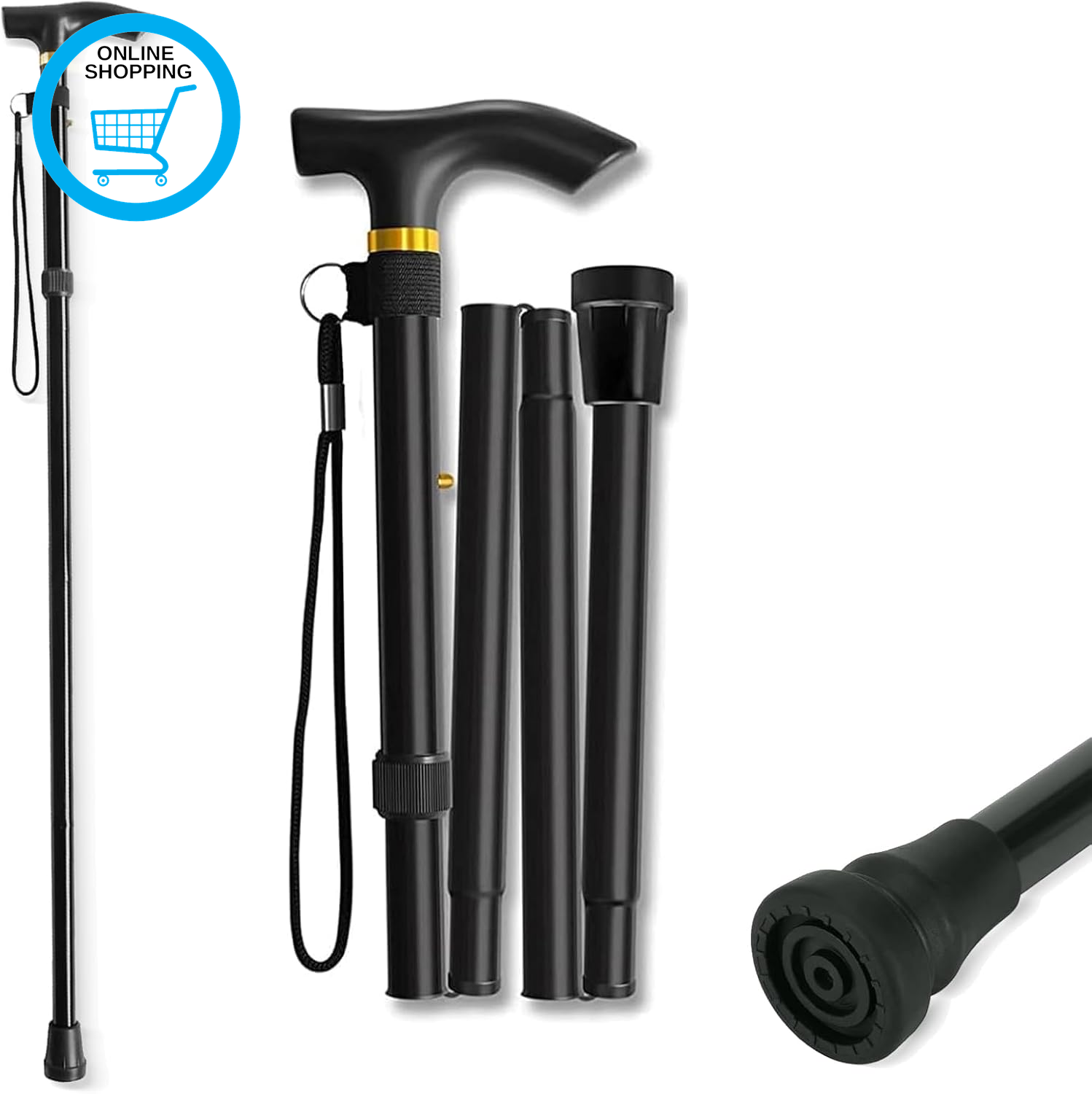 Walking Stick Adjustable Folding Walking Sticks for Women and Men, Walking Cane