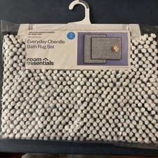 Room Essentials Everyday Chenille Bath Rug Set, No Slip BRAND NEW Great Price 