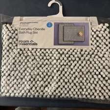 Room Essentials Everyday Chenille Bath Rug Set, No Slip! BRAND NEW! Great Price!