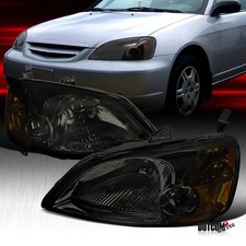 Headlights Fit 2001 2002 2003 Honda Civic Coupe Sedan Smoke Lamps Leftright