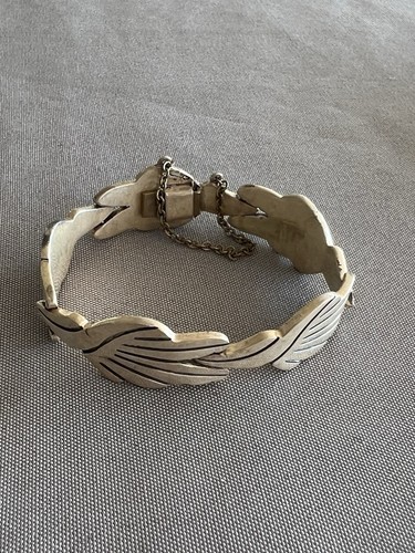 Vintage massives schweres 925 Sterling Silber Verschluss Armband 45 g 7,5" Umfang - Bild 3 von 8