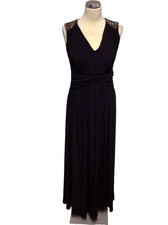 PLANET BLACK BEADED SHOULDER LONG EVENING DRESS SIZE 10