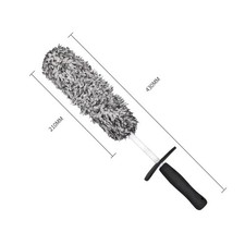 Car Wheel Cleaning Brush Plush Wash Brush Non Slip Handle For Rims Spokes Barrel
