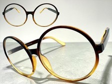 OVERSIZED EXAGGERATED Retro Clear Lens EYE GLASSES Huge XL Big Round Brown Frame