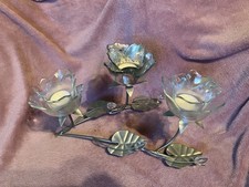 Formano Teelichthalter Leuchter Metall Glas Seerose 