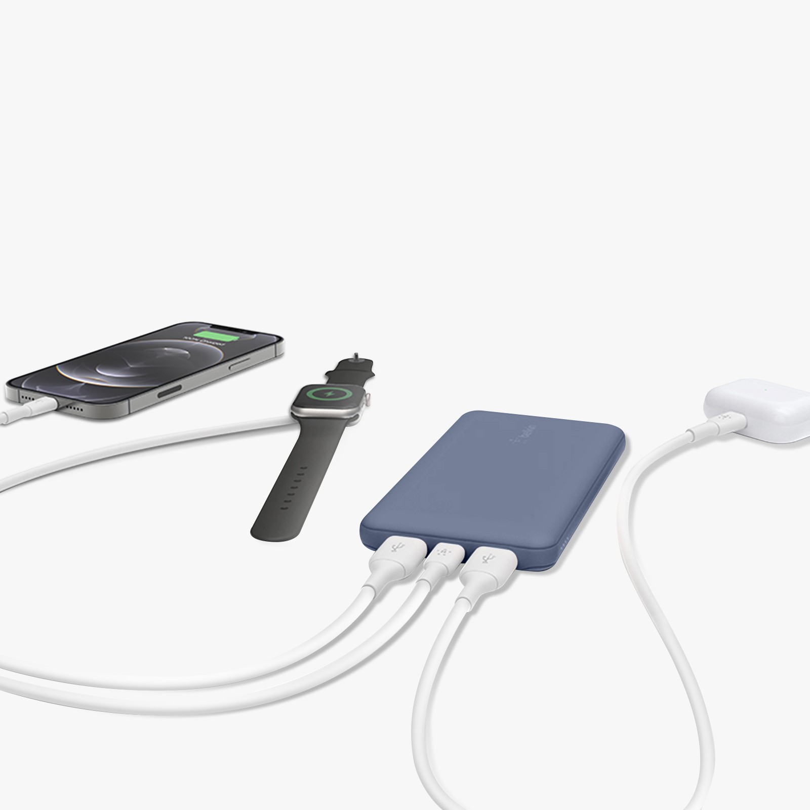 Batterie de secours Belkin 10000mAh 15W haute capacité avec triple sortie USB