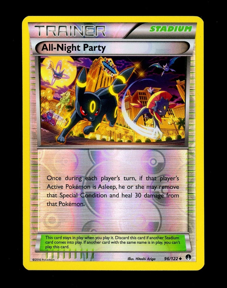 2016 Pokemon ALL-NIGHT PARTY Breakpoint REVERSE HOLO Umbreon XY Card 96/122 NM+ - Image 3 of 4