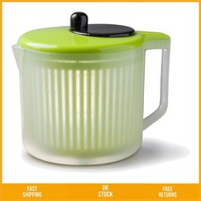 Robust Handheld Lettuce Spinner And Herb Dryer With Measuring Jug Bowl Green