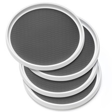 Set of 4, 10 Inch Non-Skid Lazy Susan Organizers - Turntable Rack for Cabinet...