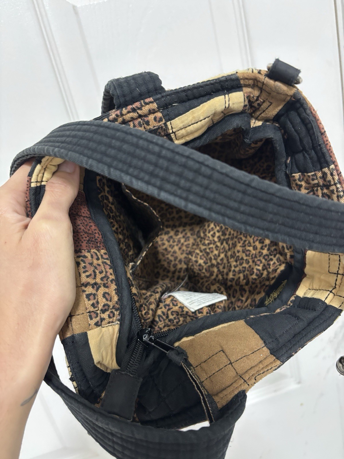 Donna Sharp Quilted Patchwork Shoulder Bag Brown … - image 5