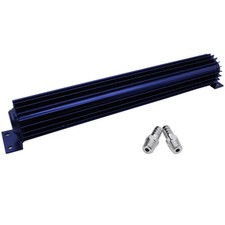 18 Blue Finned Aluminum Double Pass Transmission Trans Cooler - Dual Line Un...