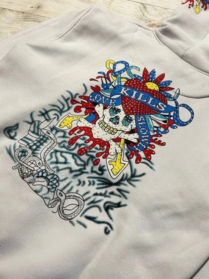 Vintage Ed Hardy Hoodie Full Zip Y2K 90s Skull Kills Love Men Size