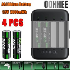 4PCS 1.5V 3600mWh AA Rechargeable Lithium Battery with Thin Charging Storage Box 2.22 per gallon