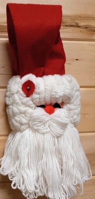 Vintage 25'' Wall Decoration Santa Claus Head Handmade Yarn And Felt   #H.   CO#2