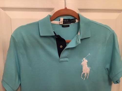 Polo Ralph Lauren Custom Fit S/P Aqua Blue - Picture 3 of 8