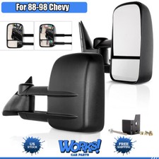 Manual Telescoping Tow Mirrors For 88-98 Chevygmc Ck 1500 2500 3500 Pair