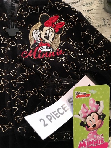 New Minnie Mouse Disney Girl Outfit Black Velvet Jacket w Pants 3 - 6 Months NWT - Picture 7 of 7