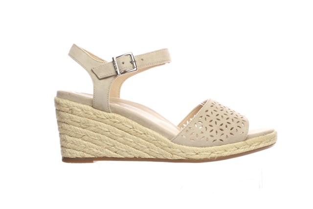 Vionic Nude Suede Espadrille Ariel Wedge Sandal Comfort Shoe 8.5 for sale online | eBay