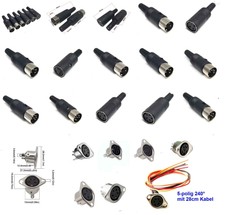 DIN-Kupplung, Einbau Buchse Stecker  3 4 5 6 ...