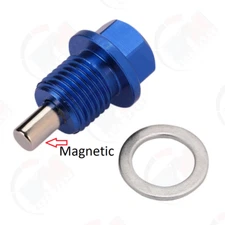 Hard Anodized Aluminum MAGNETIC Blue Oil Drain Plug ADP521BLU for BMW