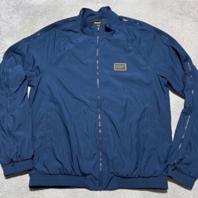 Vintage Oakley Jacket Mens XL Blue Factory Pilot Windbreaker