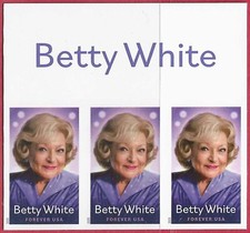 USA Sc. 5976a (F) Betty White 2025 MNH ***NO DIE CUTS*** inscription strip