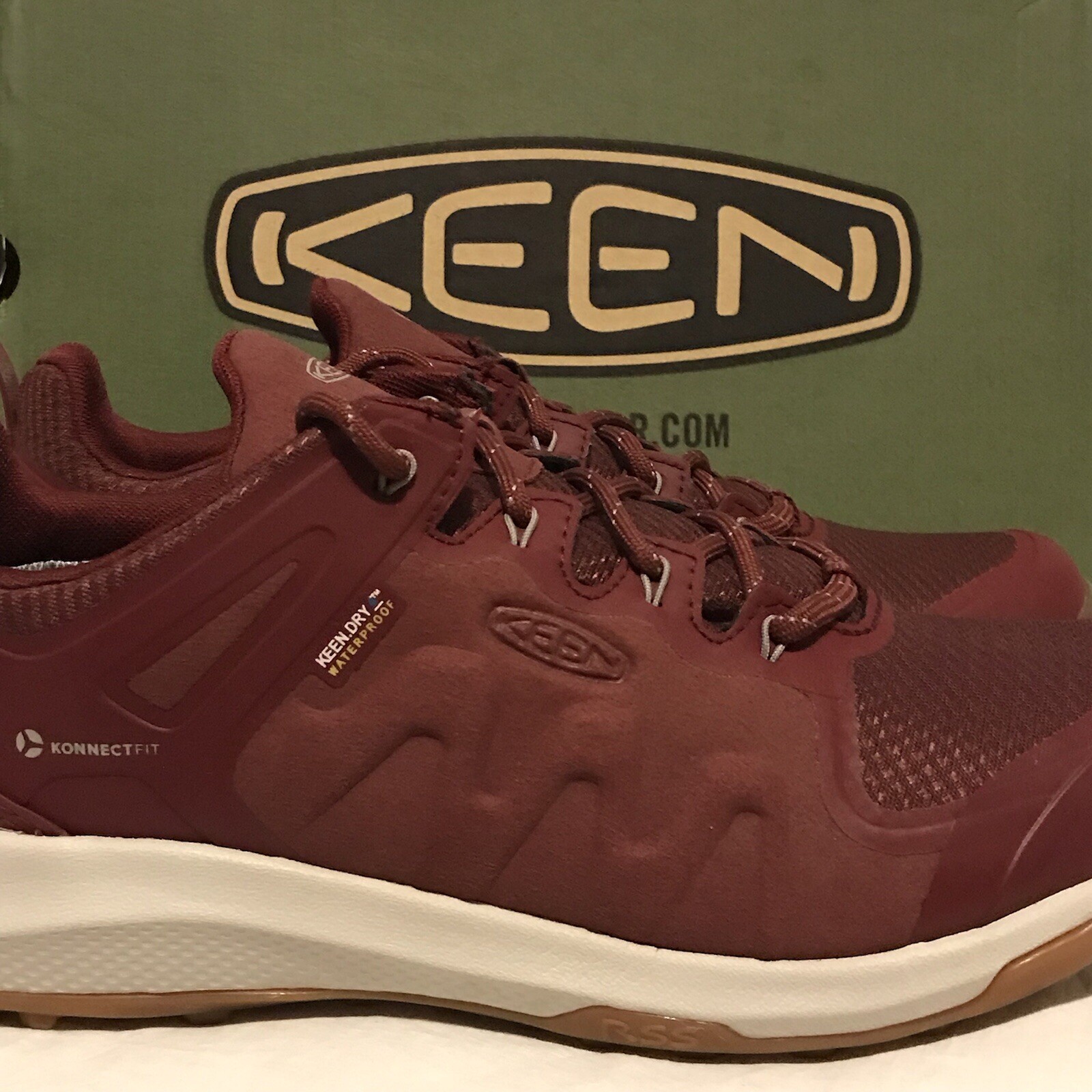 NEW KEEN Sneakers impermeabili da donna taglia 9 5 M Explore 1021664 Tawny Port (rosso)
