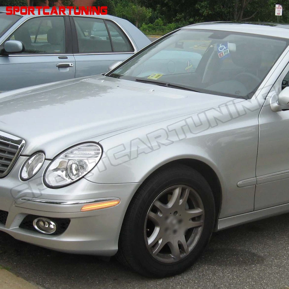 Smoked LED Bumper Side Marker Lights For 2007-09 Mercedes W211 E-Class E350 E550 Foto 3 de 4