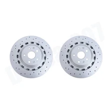 New Pair Set of 2 Front Drilled 370mm Disc Brake Rotors for 2017-2020 Audi RS3