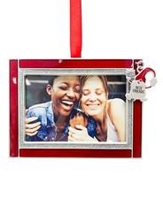 Ganz 4  Frame Ornament Gnome  Best Friends  Red/Silver