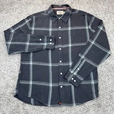 The Normal Brand Flannel Shirt Men Large Plaid Gray Mint Long Sleeve Lightweight