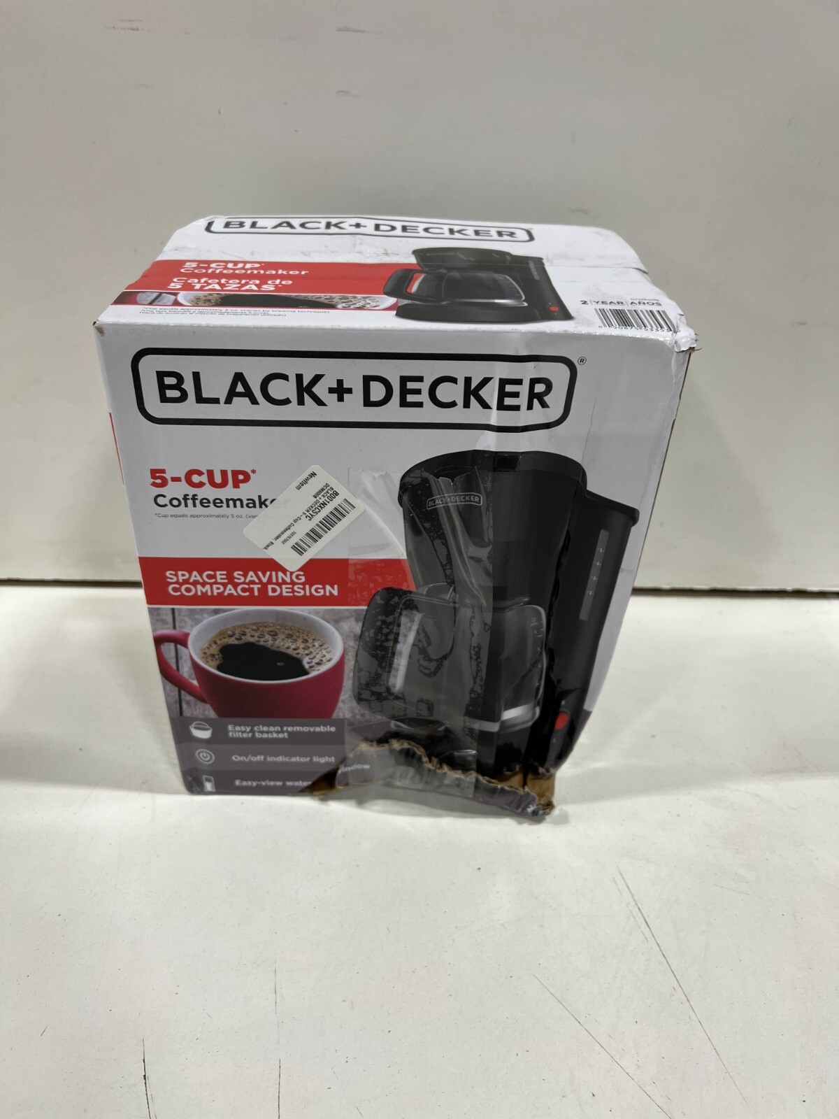 BLACK+DECKER 5-Cup* Coffee Maker, Compact Design, Black, CM0700B