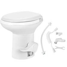 Portable RV Gravity Flush Toilet High Profile w/ Hand Sprayer for Camping Travel