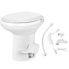 Portable RV Gravity Flush Toilet High Profile w/ Hand Sprayer for Camping Travel
