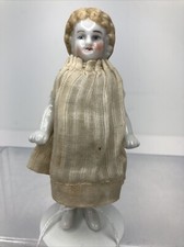 4.25” Antique German All Bisque Doll Frozen Charlotte Molded Shoes Socks #X