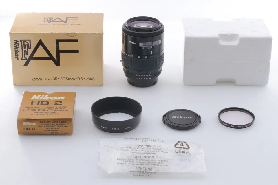 【 Mint in Box & Hood HB-2 】 Nikon F AF Zoom Nikkor 35-105mm f/3.5-4.5 From JAPAN - Image 2 of 4