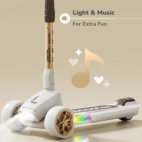 Scooter for Kids with 4 Level Adjustable Height, PU LED Wheels, Lights and Music - Picture 6 of 28