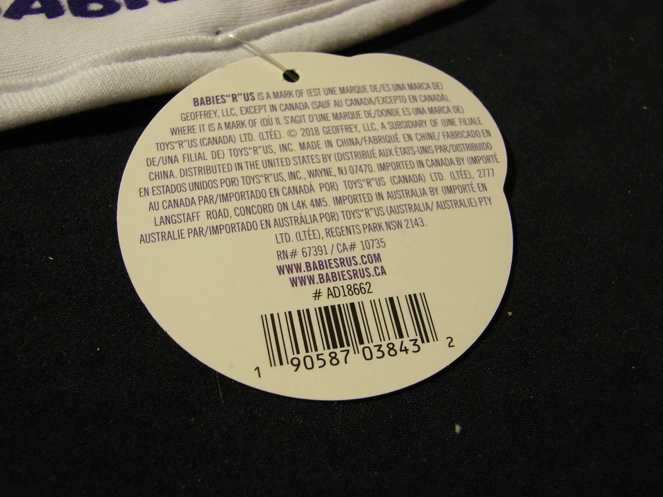 Babero Toys R Us Babies R Us GEOFFREY Nuevo con Etiquetas Lote de 5 Baberos Foto 4 de 4