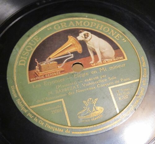 CELLO 78 RPM BARBEZAT Werther Solo du Clair de Lune / Massenet Les Erynnies - Photo 1 sur 2