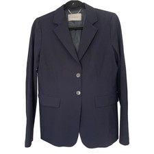 Marella Women's Navy Blazer 02 Buttons Jacket Size 8