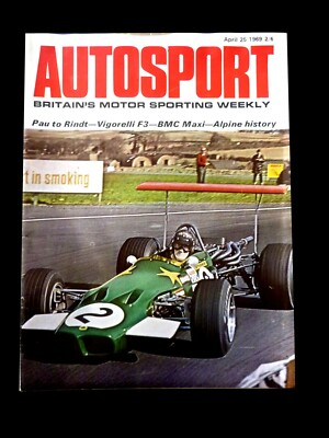 Autosport Magazine 25 April 1969 BMC Maxi, Alpine History, Vigorelli F3