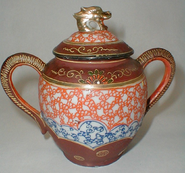 Japan Takito SATSUMA Moriage Dragon Dragonware 61/4" Tall Sugar BowlLARGE eBay