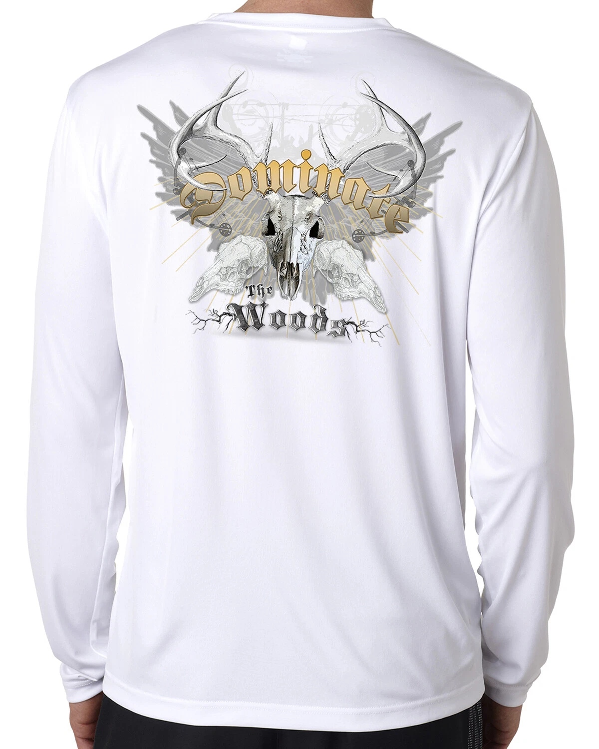 Bow hunter long sleeve t shirt microfiber dominate the woods 100% poly