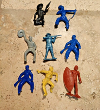Tim Mee Vintage Lot of 8 Mini Cowboy  Indian Figures Plastic USA made