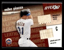 2002 Donruss Studio #25 Mike Piazza Leather & Lumber Artist's Proofs #/50