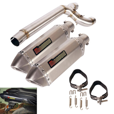 For Yamaha FZ6 FZ6N FZ6S Exhaust Muffler Tip Escape Mid Link Pipe Slip on System